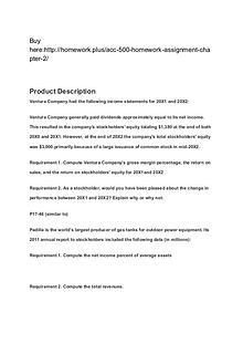 ACC 500 Homework Assignment - Chapter 2