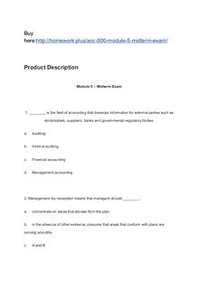 ACC 500 Module 5 Midterm Exam