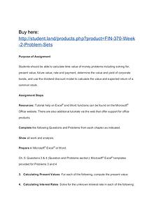 FIN 370 Week 2 Problem Sets