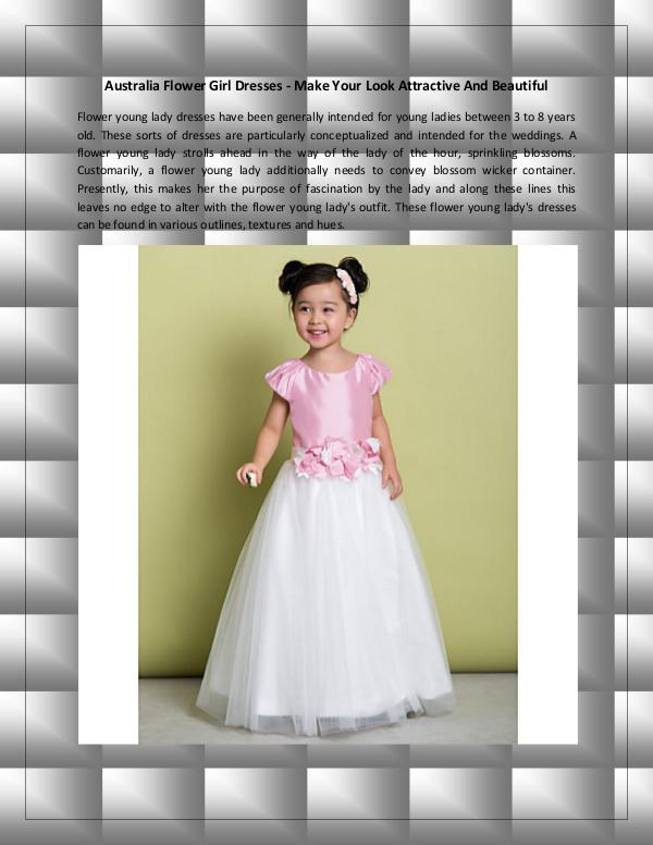 Australia Flower Girl Dresses - Make Your Look Attractive And Beautif Australia Flower Girl Dresses - Make Your Look Att