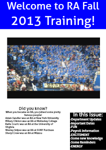 RA Newsletter Fall 2013 July 2013