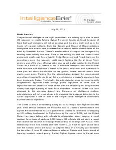 IntelligenceBrief July 10, 2013