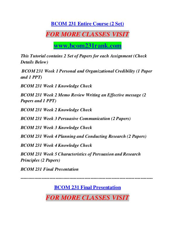 BCOM 231 RANK Career Begins/bcom231rank.com BCOM 231 RANK Career Begins/bcom231rank.com