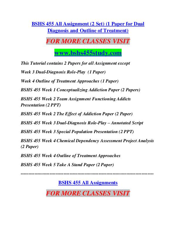 BSHS 455 STUDY Career Begins/bshs455study.com BSHS 455 STUDY Career Begins/bshs455study.com