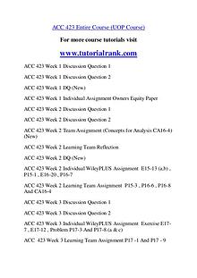 ACC 423  Course Great Wisdom / tutorialrank.com