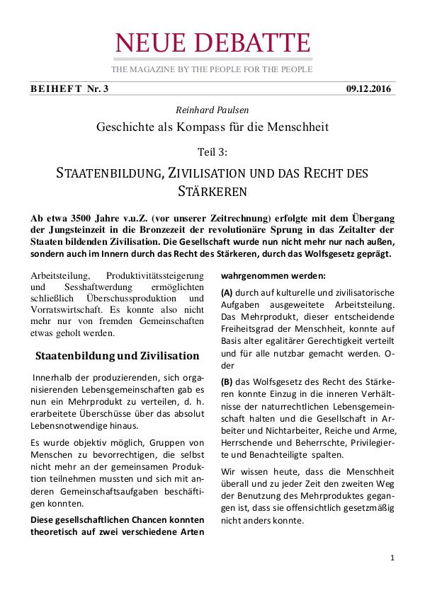 Neue Debatte - Beiheft #003 - 04/2017 Staatenbildung und das Recht des Stärkeren