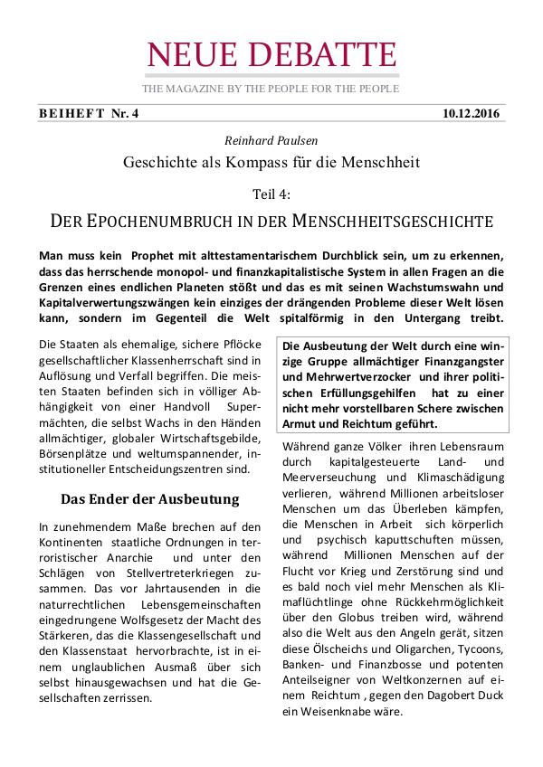 Neue Debatte - Beiheft #004 - 04/2017 Epochenumbruch in der Menschheitsgeschichte