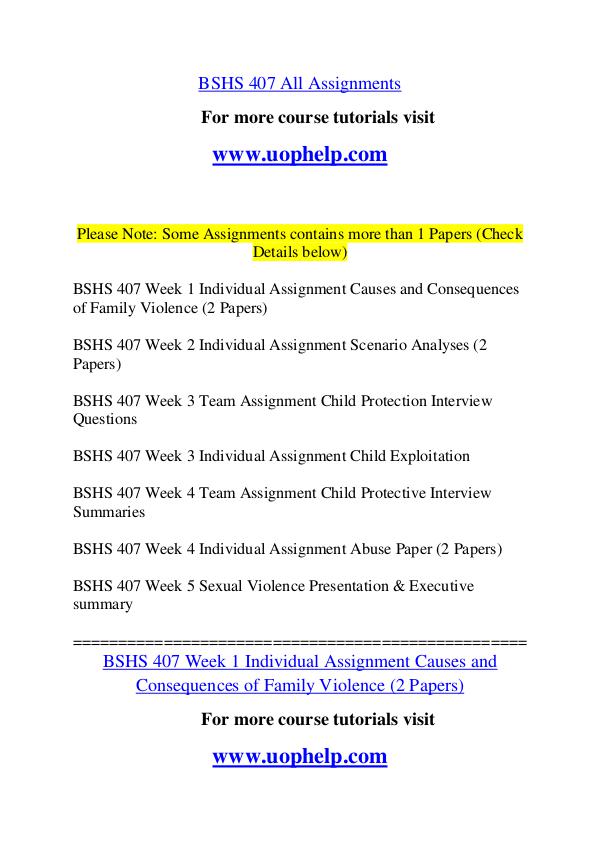 BSHS 407 Endless Education /uophelp.com BSHS 407 Endless Education /uophelp.com