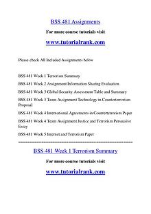 BSS 481 Course Great Wisdom / tutorialrank.com