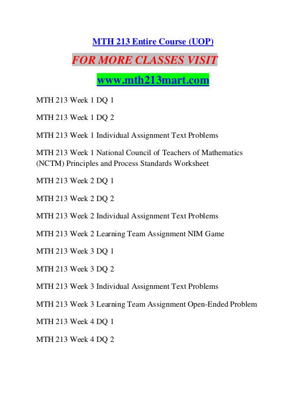 MTH 213 MART Education is Power/mth213mart.com MTH 213 MART Education is Power/mth213mart.com