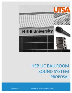 HUC BALLROOM SOUND SYSTEM PROPOSAL Vol. 5