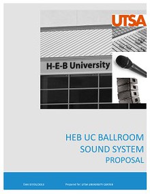 HUC BALLROOM SOUND SYSTEM PROPOSAL