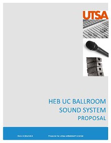 HUC BALLROOM SOUND SYSTEM PROPOSAL