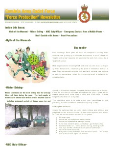 Cumbria ACF - Force Protection Newsletter December 2012