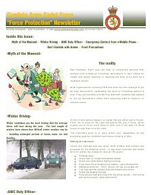 Cumbria ACF - Force Protection Newsletter