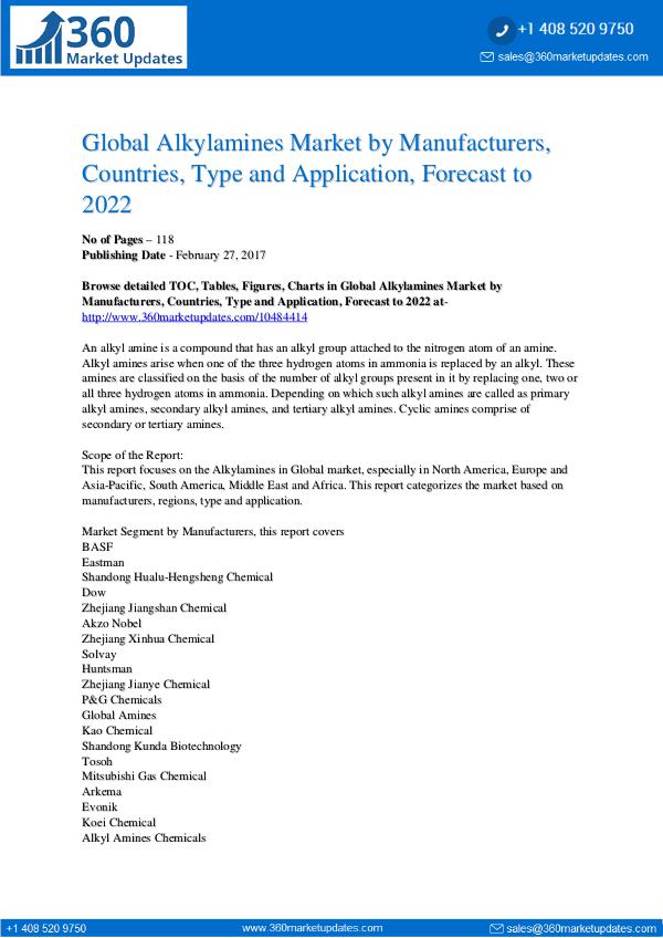 Reports- Alkylamines Market