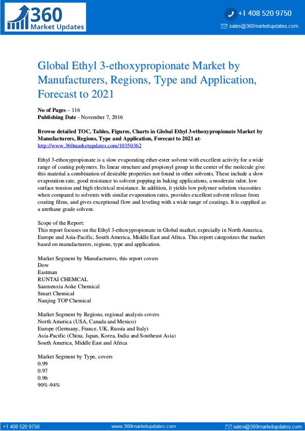 Reports- Ethyl 3-Ethoxypropionate Market Trends