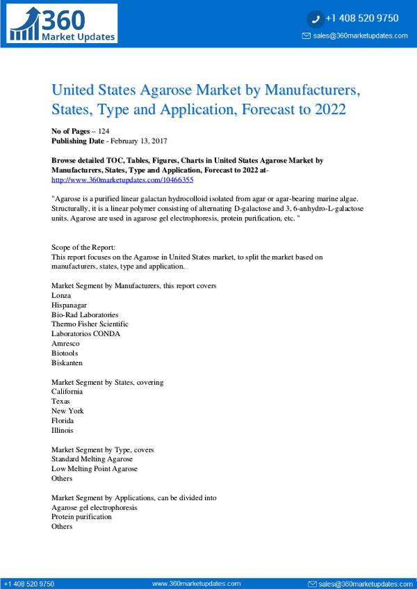 Agarose Market Outlook 2022