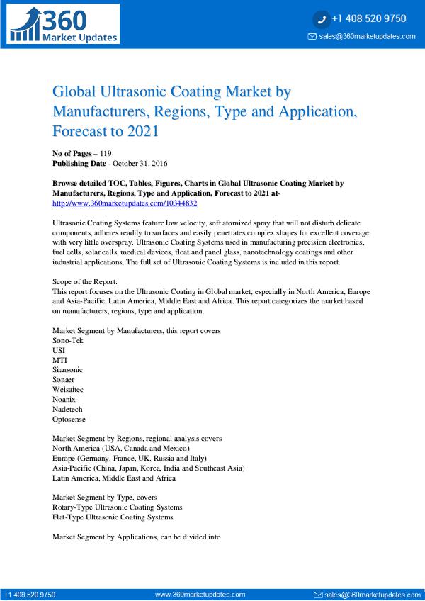 Reports- Ultrasonic Coating Market Overview