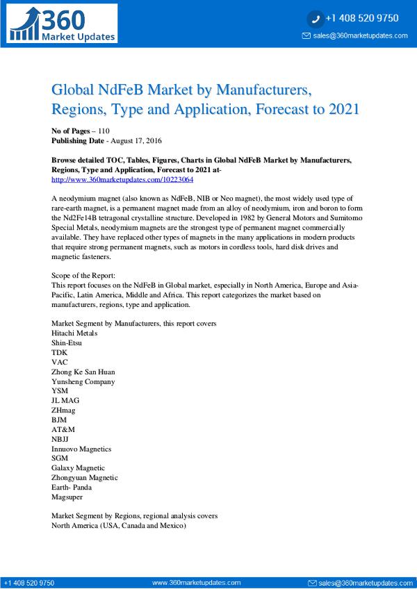 Reports- NdFeB Market Growth Forecast Analysis