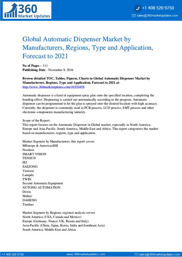 Automatic Dispenser Market 2017-2022