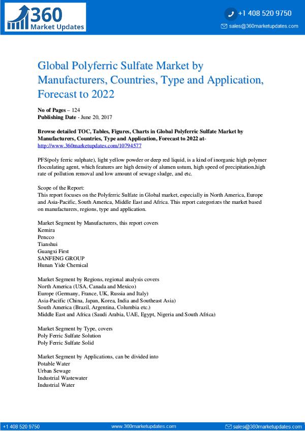 Reports- Polyferric Sulfate Market Outlook