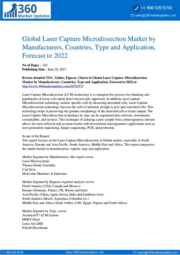 Reports- Laser Capture Microdissection Market