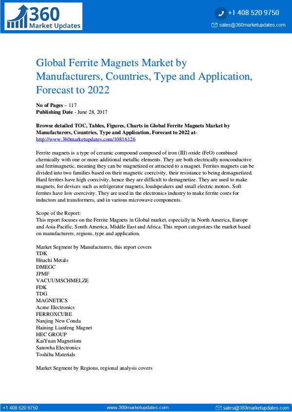 Reports- Ferrite Magnets Market 2022