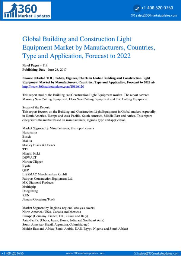 Building and Construction Light Equipment Market