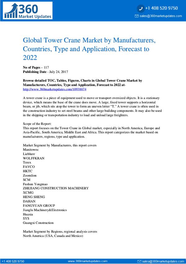 Tower Crane Market Overview