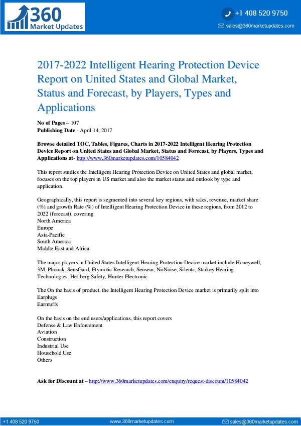 Global & US Intelligent Hearing Protection Device Market 2022 Global & US Intelligent Hearing Protection Device