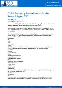 Global Emergency Power Generator Market by Product Types, Application