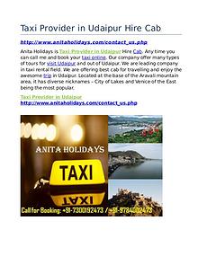 Taxi Provider in Udaipur Hire Cab