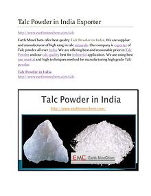 Talc powder in India