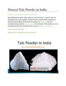 Talc powder in India