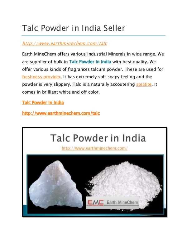 Talc powder in India Talc Powder in India Seller