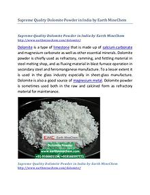 Supreme Quality Dolomite Powder in India by Earth MineChem