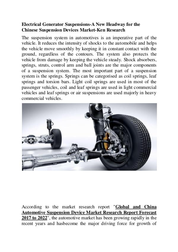 Market Research Report Automotive Suspension Device Market,China Automoti