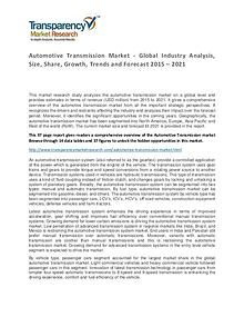 Automotive Transmission Market  Growth, Trends and Forecast