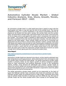 Automotive Cylinder Heads Market – Analysis and Forecasts To 2025