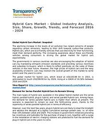 Hybrid Cars Market 2016 Share, Trend, Segmentation and Forecast