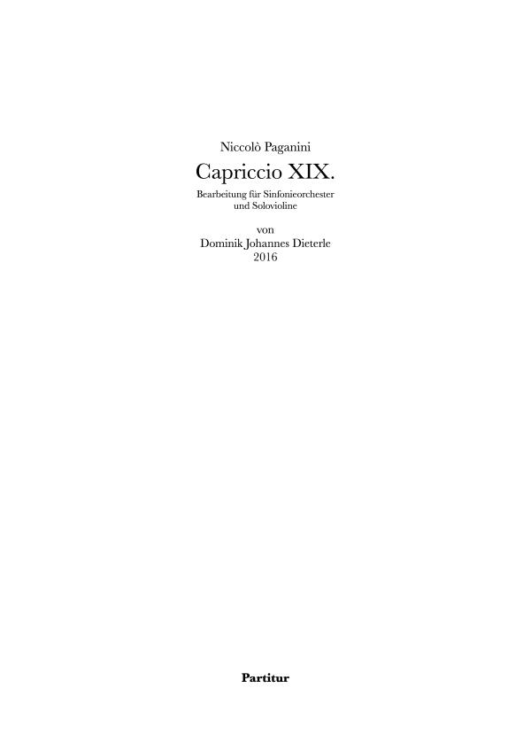 Scores by Dominik J. Dieterle Dominik J. Dieterle - Capriccio XIX.