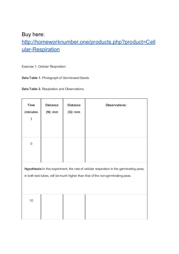 Cellular Respiration Homework Help