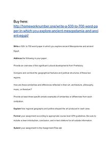 Write a 500- to 700-word paper in which you explore ancient Mesopotam