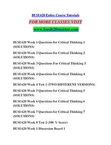 BUSI 620 MENTOR Learn Do Live /busi620mentor.com