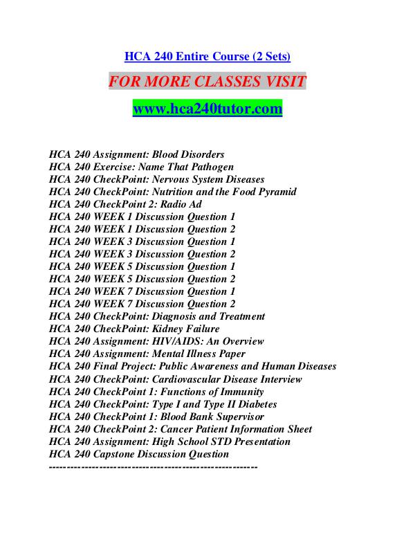 HCA 240 TUTOR Empowering and Inspiring/hca240tutor.com HCA 240 TUTOR Empowering and Inspiring/hca240tutor