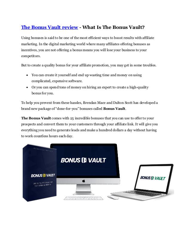 The Bonus Vault review & The Bonus Vault $22,600 b