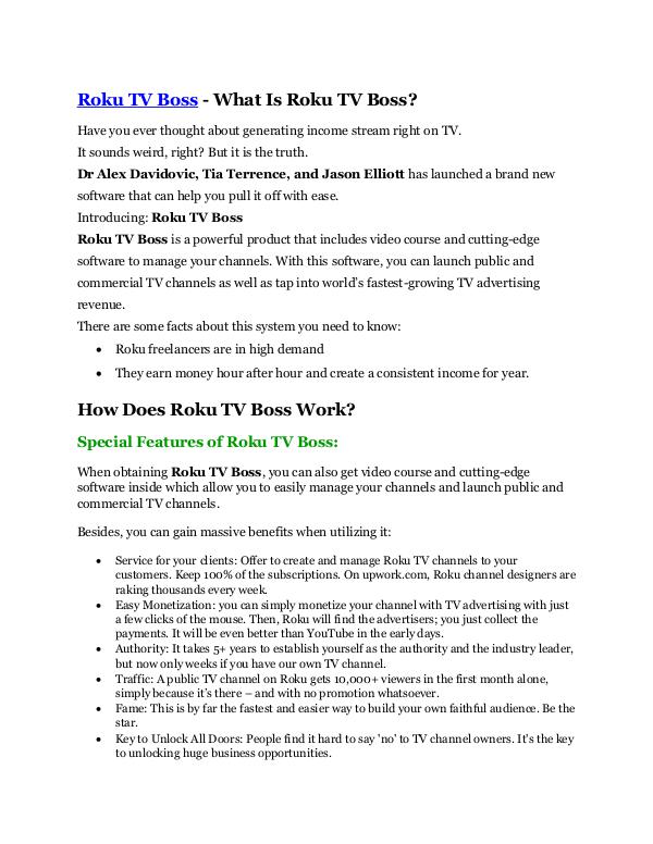 Roku TV Boss review & Roku TV Boss (Free) $26,700