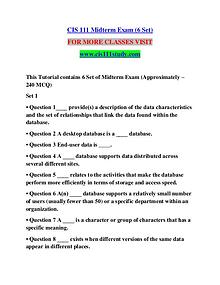 CIS 111 STUDY Learn Do Live /cis111study.com