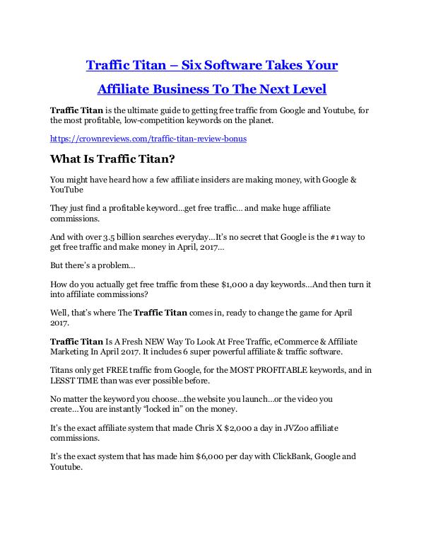 Traffic Titan Review & (BIGGEST) jaw-drop bonuses